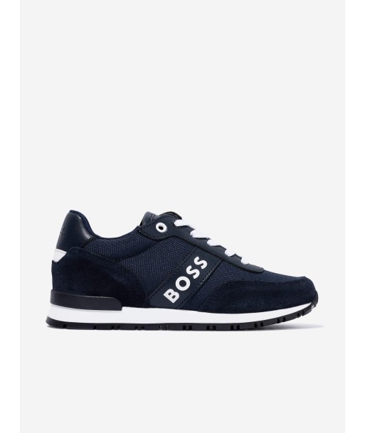 BOSS Boys Retro Runner Trainers in Navy de la marque