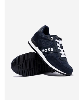 BOSS Boys Retro Runner Trainers in Navy de la marque