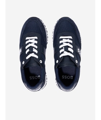 BOSS Boys Retro Runner Trainers in Navy de la marque