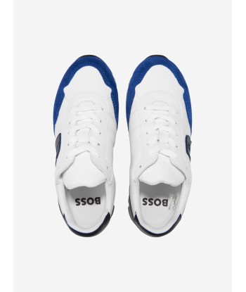 BOSS Boys Retro Runner Trainers in White en ligne des produits 