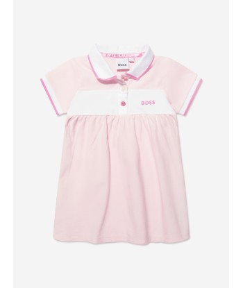 BOSS Baby Girls Organic Cotton Polo Dress in Pink Découvrez la collection