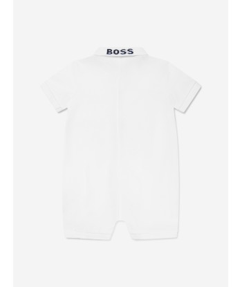 BOSS Baby Boys Polo Romper in White meilleur choix