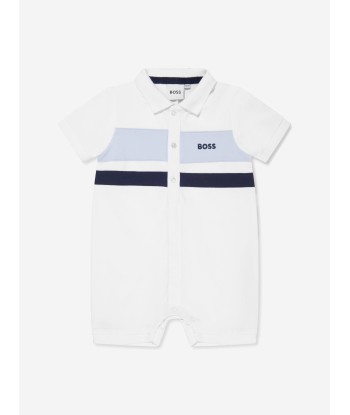 BOSS Baby Boys Polo Romper in White meilleur choix