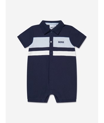 BOSS Baby Boys Polo Romper in Navy online