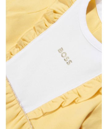 BOSS Baby Girls Organic Cotton Frilly Dress in Yellow suggérées chez