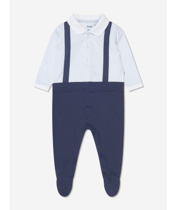 BOSS Baby Boys Organic Cotton Shirt Babygrow in Navy l'achat 