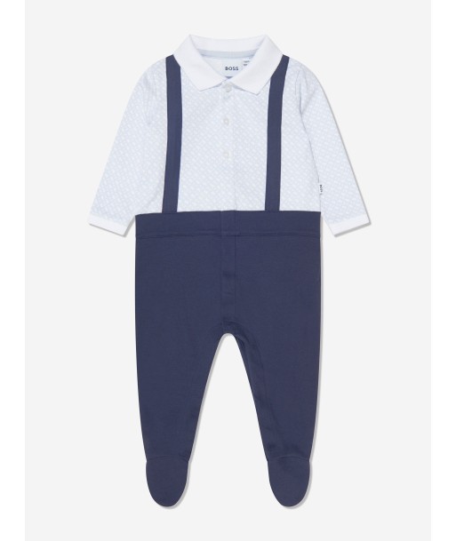 BOSS Baby Boys Organic Cotton Shirt Babygrow in Navy l'achat 