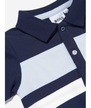 BOSS Baby Boys Polo Romper in Navy online