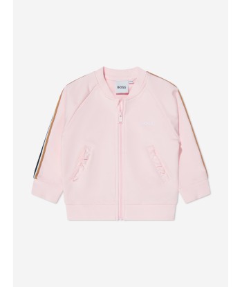 BOSS Baby Girls Organic Cotton Tracksuit Set in Pink de la marque