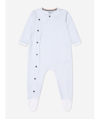 BOSS Baby Boys Organic Cotton Babygrow Set in Blue acheter en ligne