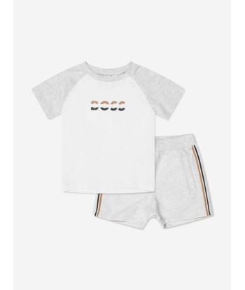 BOSS Baby Boys Organic Cotton Shorts Set in Grey de votre