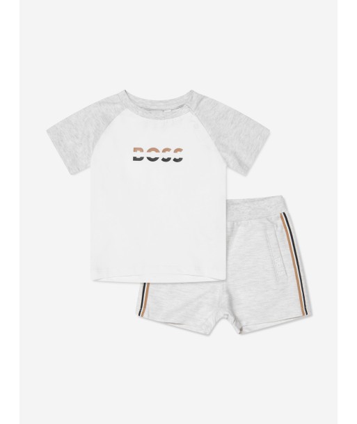 BOSS Baby Boys Organic Cotton Shorts Set in Grey de votre