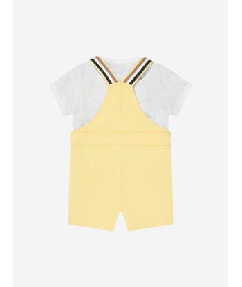 BOSS Baby Boys Organic Cotton Dungarees Set in Yellow store