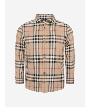 Burberry Boys Beige Check Cotton Shirt 2023