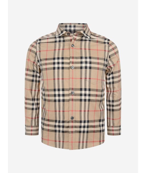 Burberry Boys Beige Check Cotton Shirt 2023