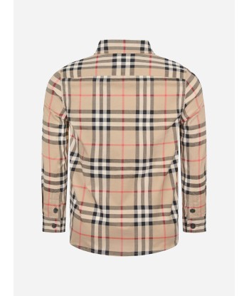 Burberry Boys Beige Check Cotton Shirt 2023