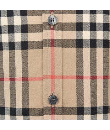 Burberry Boys Beige Check Cotton Shirt 2023