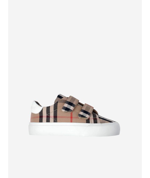 Burberry Kids Beige & White Vintage Check Trainers les ligaments