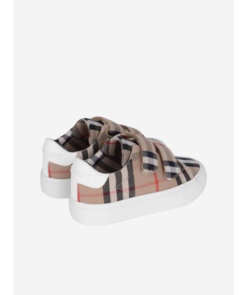 Burberry Kids Beige & White Vintage Check Trainers les ligaments