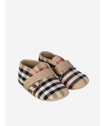 Burberry Baby Charlton Check Pre-Walker Shoes in Beige Les magasins à Paris et en Île-de-France