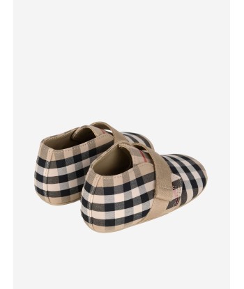 Burberry Baby Charlton Check Pre-Walker Shoes in Beige Les magasins à Paris et en Île-de-France