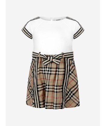 Burberry Girls Beige Check Cotton Dress à prix réduit toute l'année