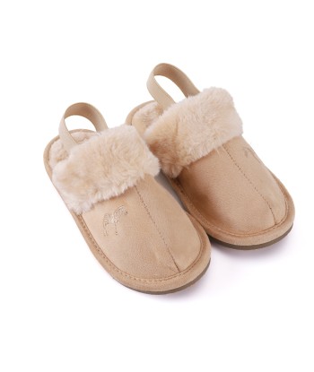 Plush Slippers - Hard Sole with Elastic pas cher