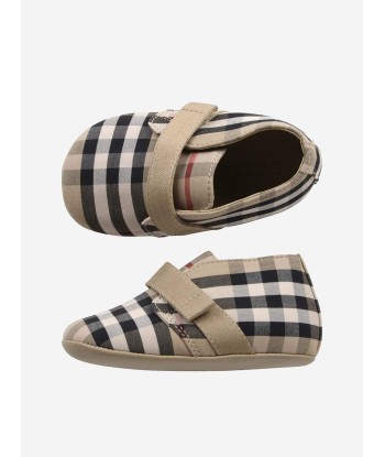 Burberry Baby Charlton Check Pre-Walker Shoes in Beige Les magasins à Paris et en Île-de-France