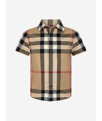 Burberry Boys Owen Check Short Sleeve Shirt In Beige En savoir plus