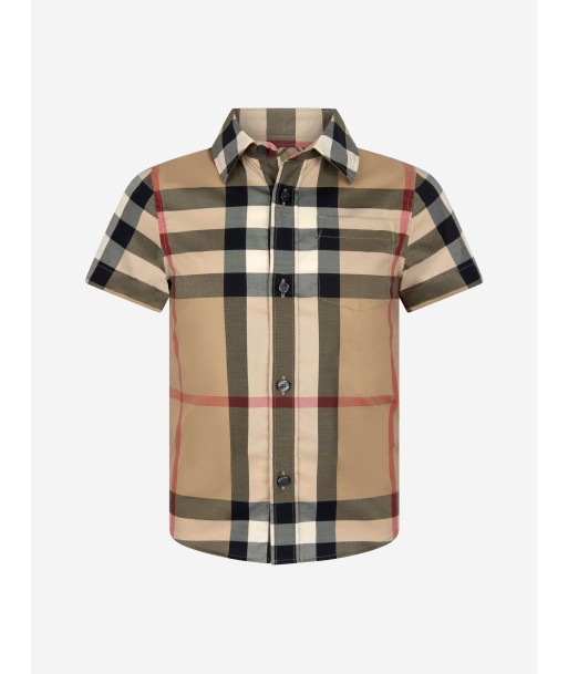 Burberry Boys Owen Check Short Sleeve Shirt In Beige En savoir plus