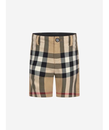 Burberry Boys Roystone Check Shorts in Beige de France