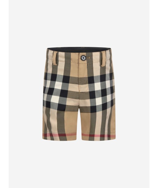 Burberry Boys Roystone Check Shorts in Beige de France