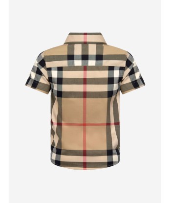 Burberry Boys Owen Check Short Sleeve Shirt In Beige En savoir plus