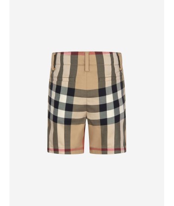 Burberry Boys Roystone Check Shorts in Beige de France