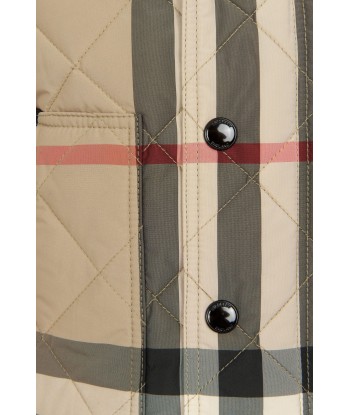 Burberry Kids Renfred Check Quilted Jacket in Beige store