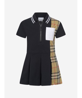 Burberry Baby Girls Cotton Check Trim Polo Dress basket pas cher