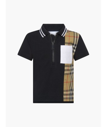 Burberry Baby Boys Cotton Check Strip Polo Shirt offre 