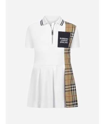 Burberry Girls Cotton Check Trim Polo Dress brillant des détails fins