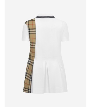 Burberry Girls Cotton Check Trim Polo Dress brillant des détails fins