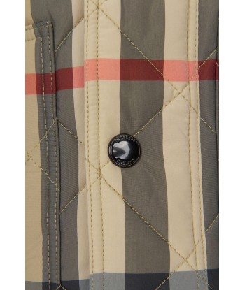 Burberry Baby Boys Mini Renfred Check Quilted Jacket In Beige En savoir plus