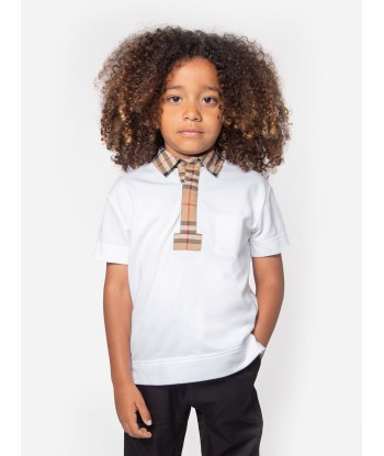 Burberry Boys Johane Polo Shirt In White sélection de produits