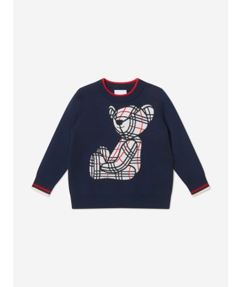 Burberry Boys Wool Knitted Roberto Bear Jumper brillant des détails fins