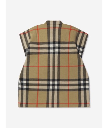 Burberry Girls Merino Wool Sarah Check Cape pas cher 