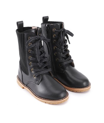 Ribbed Lace Up Boots - Hard Sole pas cher 