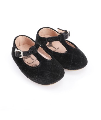 Quilted Velvet T-Strap - Soft Sole solde