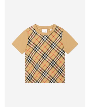 Burberry Boys Eli Check Print T-Shirt les ctes