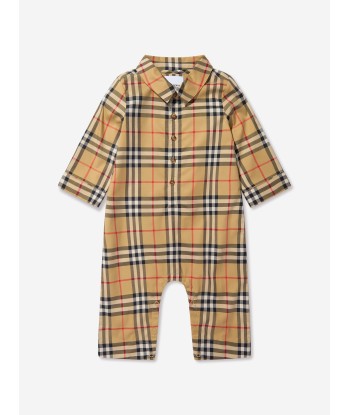 Burberry Baby Carlo Check Print Romper offre 