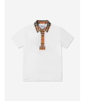 Burberry Baby Boys Mini Johane Polo Shirt In White est présent 