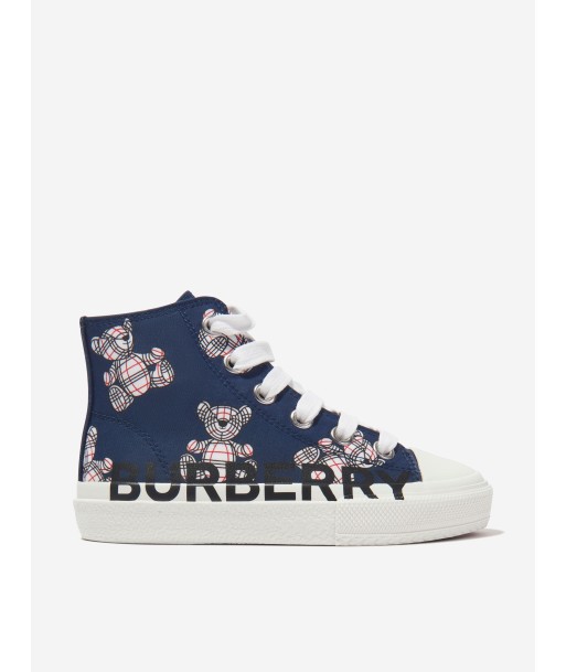 Burberry Kids Logo Print High Top Trainers pas cher