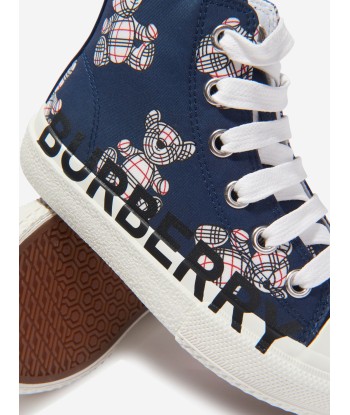 Burberry Kids Logo Print High Top Trainers pas cher